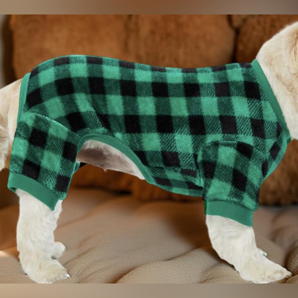 Frisco Plaid Dog Sweater - Green and Black - DISCONTINUED - Picture 2 of 6